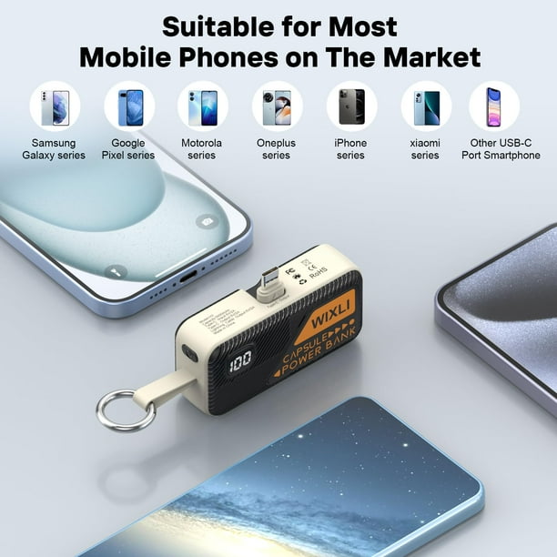 Cargador Portátil Power Bank WIXLI H3 De 5000 MAh Para IPhone 16