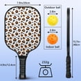 thumbnail image 3 of Pickleball Paddles Set Of 1, Fiberglass Surface, Animal, Leopard Print, 1 Paddle, 2 Balls & Bag, 3 of 5
