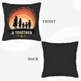 thumbnail image 6 of Set of 2 Decorative Throw Pillow Covers 18x18in - Family Silhouette Design with Circular Frame Perfect for Couch Bed Car - Warm Gradient Colors, 6 of 8