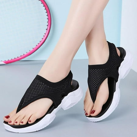 

Homedles Sandals for Women- Casual Open toe Flat Summer Gift for Women Comfortable Women Sandals Black 37