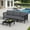 Black/Gray, variant on SERWALL HDPE Patio Furniture Set 4 Piece, All-Weather Outdoor Sectional Sofa Couch Set, Patio Conversation Set with Coffee Table & Cushions for Deck, Lawn, Backyard, Poolside, Black/Khaki