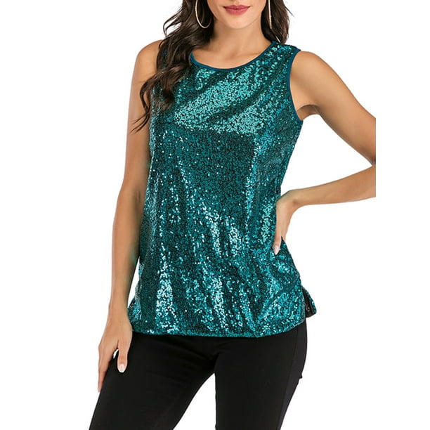 Plus size sequin tank tops sales
