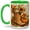 Green, variant on Cowboy Boot Fall Floral Accent Mug, 11oz Ceramic Coffee Cup Ceramic mug featuring cowboy boot with sunflowers, daisies, pumpkins, and autumn leaves