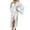 White, variant on CAIXIA Bathrobes For Women Long Length Zipper Elegant Long Sleeve Womens Robe Featuring Sophisticated Lapel Design And Adjustable Tie Belt For Home Wear