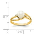 thumbnail image 2 of Solid 14k Yellow Gold 6mm Freshwater Cultured Pearl Diamond Ring Band Size 8 (.02 cttw.), 2 of 3