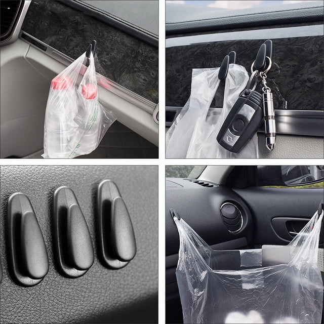 HORIALENCE 8 Pcs Crochets Auto Crochets de Rangement pour Voiture Utilisation Durable Noir pour Propriétaires de Voitures