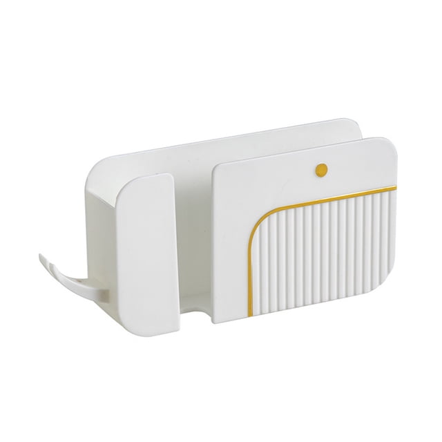 Bewildely Caja de almacenamiento montada en la pared Soporte de carga para teléfono móvil Contenedor Oficina Hotel Dormitorio Baño Perforación Soporte Cocina y Comedor Blanco Bewildely HA064367-01