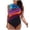 Multicolor, variant on CHENge Multicolor Plus Size Swimsuit for Women Monokini Swimwear Sports Tummy Control One Piece Bathing Suits