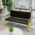 thumbnail image 7 of Artist Hand Waiting Chair 56’’ Office Guest Chair Reception Seating with Padded Cushion, Durable Metal Frame (Black and Gold), 7 of 7