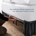 thumbnail image 4 of Bare Home Adjustable Wrap Around Bed Skirt - 15 Inch Drop - Easy Fit - Ruffle Pleats - Queen, Black, 4 of 10