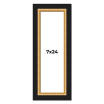 7x24 Frame Gold Real Wood Picture Frame Width 2.25 Inches | Interior Frame Depth 0.5 Inches |