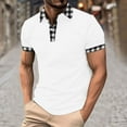 thumbnail image 2 of DDAPJ pyju Men's Casual Polos Shirts Plaid Collar Short Sleeve Golf T-Shirt Lightweight Breathable Sports Tennis Shirt Lightning Sales of The Day White L, 2 of 6