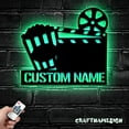 thumbnail image 5 of Craftnamesign Custom Movie And Popcorn Metal Wall Art LED Light, Custom Cinema Film Movie Name Sign, 5 of 5
