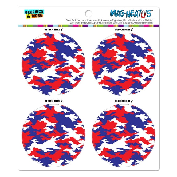 Camouflage Print Red White Blue MAG-NEATO'S(TM) Car/Refrigerator Magnet Set