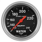 AUTO METER 3432 2-5/8IN WATER TEMP, 120- 240F, 6FTTUBING, MECH