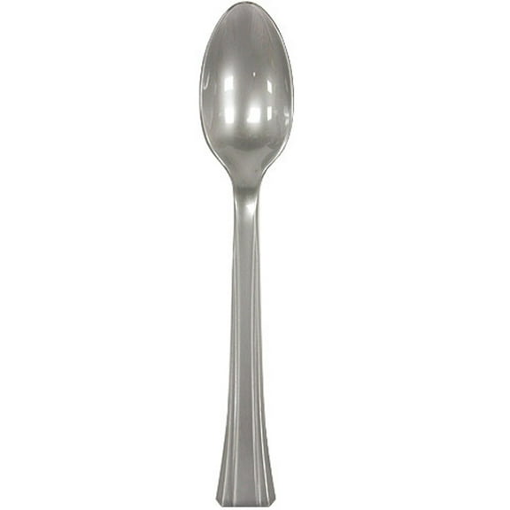 Party Source Etched Lillian Silver Plastic Teaspoons 48ct.