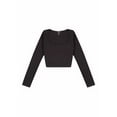thumbnail image 3 of Forever 21 WGA Square Neck Long Sleeve Top, Color-Black, Size-L, 3 of 5