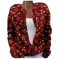 thumbnail image 2 of Pyhlmscde Women's Fall Cute Print Knit Cardigan Sweater, Womens Tops, Cardigan Sweaters for Women, Fall Clothes, 2 of 5