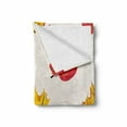 thumbnail image 2 of Fall Leaves Soft Flannel Fleece Throw Blanket, Doodle Style Graphical Shapes of Leaves, Cozy Plush for Indoor and Outdoor Use, 60" x 80", White Mustard Dark Coral, by Ambesonne, 2 of 6