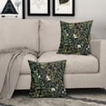 thumbnail image 3 of Botanical Print Floral Pillow Covers 20x20 Set of 2 Black Sage Green Spring Vintage Flower Plant Decorative Throw Pillow Cases Outdoor Farmhouse Decor for Sofa Couch Bed, 3 of 6
