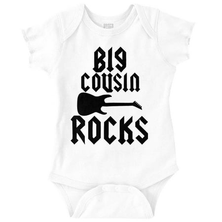 

Big Cousin Rocks Cuz Relatives Romper Boys or Girls Infant Baby Brisco Brands 24M