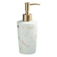 thumbnail image 2 of de jabón de cerámica, bomba manual con capacidad para 250ml, botella de loción elegante con patrón de mármol líquido para loción de champú Blanco BLESIY botella dispensadora de jabón, 2 of 8