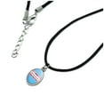 thumbnail image 2 of My Pronouns Are They Them Theirs Gender Identity Antiqued Oval Charm Pendant with Black Satin Cord, 2 of 3