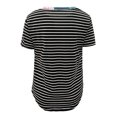 thumbnail image 4 of Jchiup Women Maternity Short Sleeve Floral Patchwork Striped Stitching Doubled Layered Pocket Nursing Tops, 4 of 4