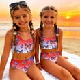 thumbnail image 3 of Grblisyd 4th of July Girls Swimsuit Red White and Blue Casual Swimwear 2 Piece Bathing Suit Cute Scoop Neck Swimsuits for Girls 6Y, 3 of 6