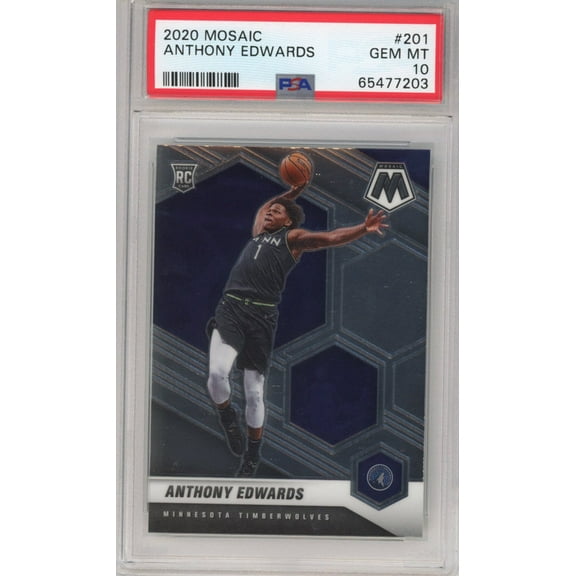 Graded 2020-21 Panini Mosaic Anthony Edwards #201 Rookie RC Basketball Card PSA 10 Gem Mint