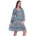 thumbnail image 3 of Moomaya Robe Courte Évasée Imprimée de Designer, Manches Longues, Tunique en Velours, Robes pour Femmes, 3 of 6