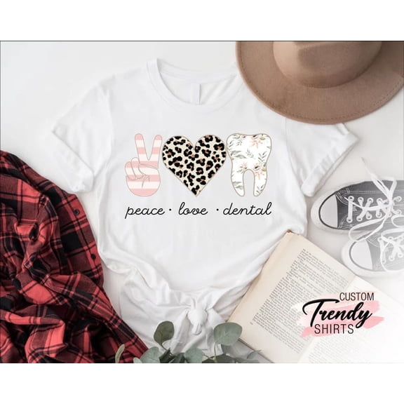 Dental Shirt, Dentist Shirt, Dental Assistant T-Shirt, Women Leopard Print Shirt, Dental Student Gift, Dentist Hygienist Shirts, Dental Tees TSHIRT All Size S-5XL