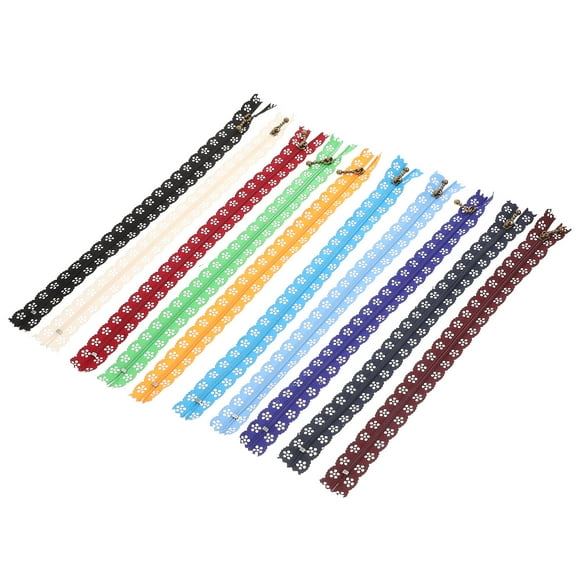 UPOUART Assorted Color Lace Zippers for Sewing Crafts, 30 Pieces - Creative and Zipper Set