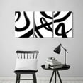 thumbnail image 4 of 3Pcs Framed Abstract Black and White Canvas Wall Art Minimalist Brushstroke Line Prints Modern Home Gallery Style Picture Painting Posters Bedroom Living Room Officech Ready to Hang, 4 of 6