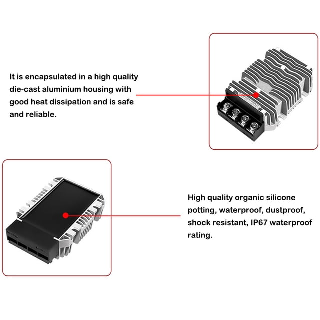 Convertisseur de Tension 24V à 12V Module de Réduction de Vitesse DC-DC Régulateur d'Alimentation Accessoires Modifiés Automobile Type 2