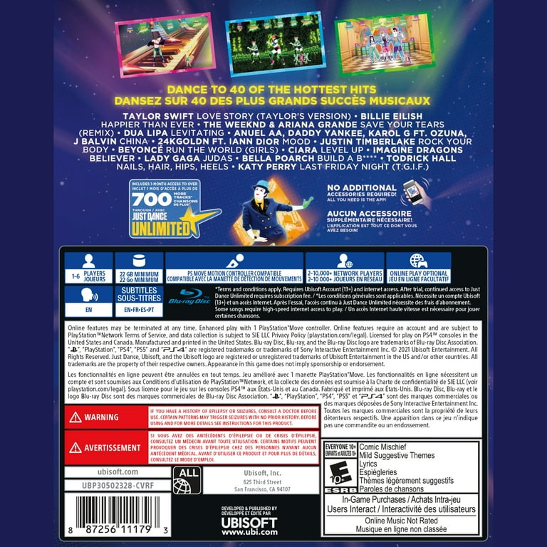 Just Dance 2022 Video Game PlayStation
