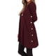 thumbnail image 4 of Qarigey Top de mujer de manga larga de color sólido vestido de otoño con botones laterales divididos suéter con dobladillo irregular Prendas para la parte del cuerpo Vino rojo M, 4 of 5