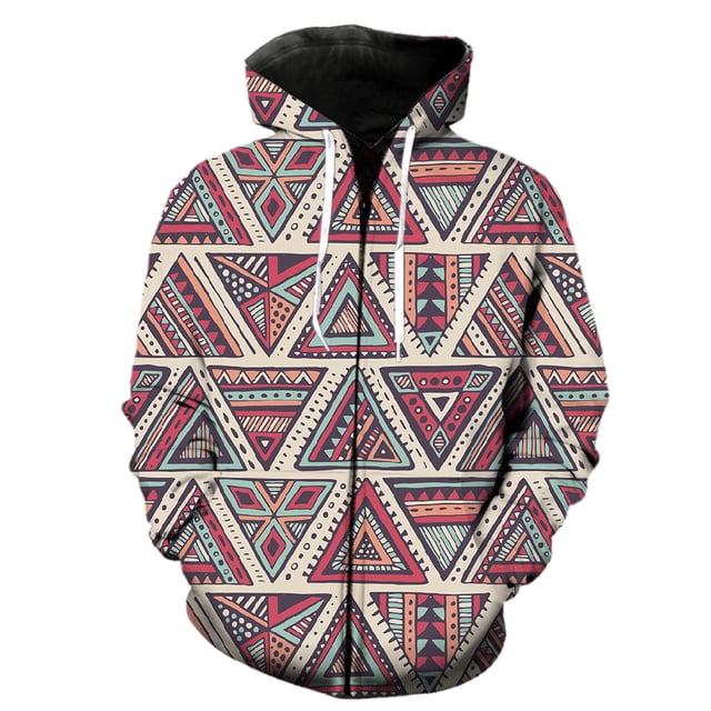 Sudadera con capucha y cremallera para hombre, diseño de mapa de tribus primitivas étnicas, estilo Harajuku, ropa de calle de primavera, moda de manga larga, divertida para adolescentes