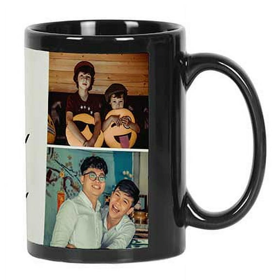 Printtoo PersonalizedPhotoCollage CoffeeMugThere Is No Buddy Like My Brother Custom Picture Ceramic CupDishwasher & Microwave Safe- 11 Oz -Black