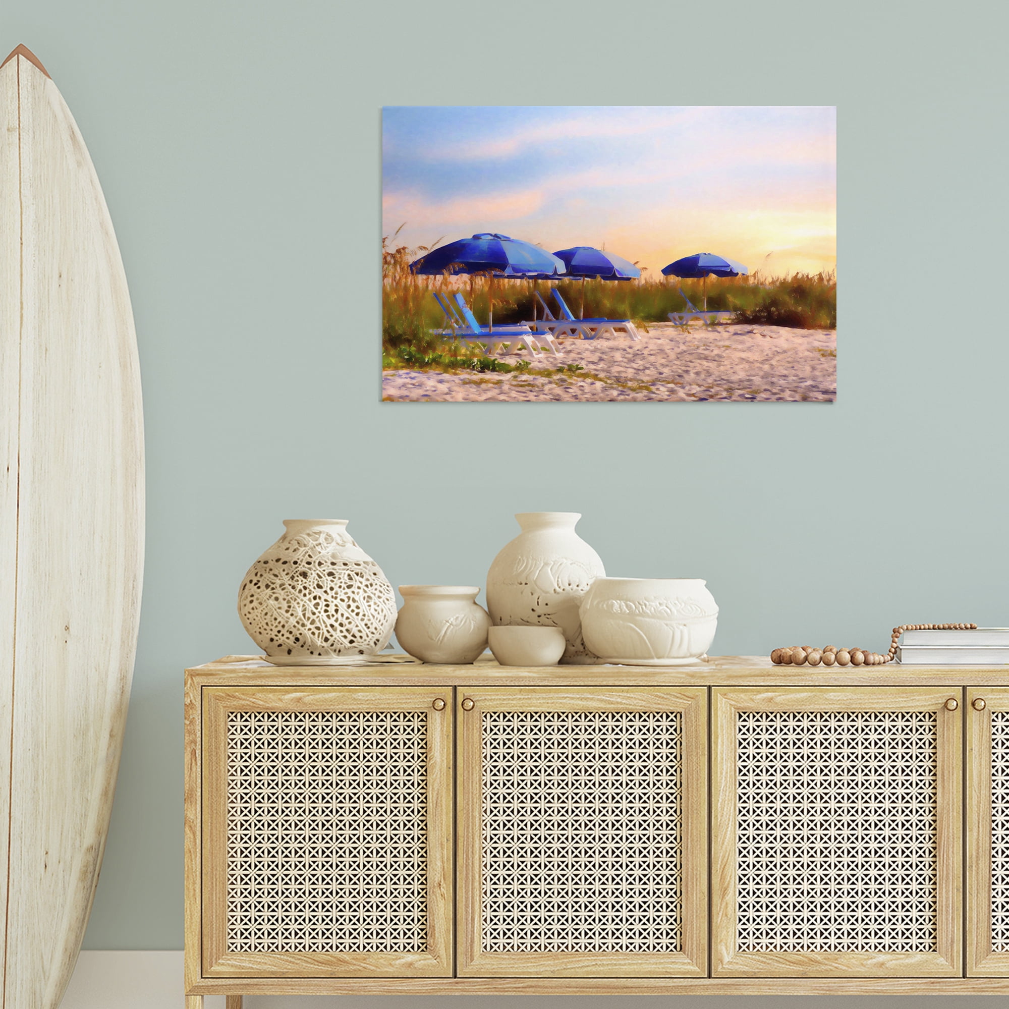 Stupell Industries Summer Vacation Sunrise Nautical & Beach Painting Wrapped Canvas Art Print Wall Art, 36 x 24