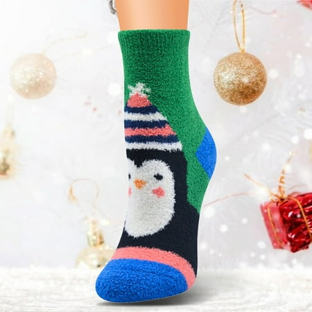 

uikmnh Christmas Women s Cartoon Floor Socks Thicken Warm Non-slip Sleeping Socks Slippers Socks