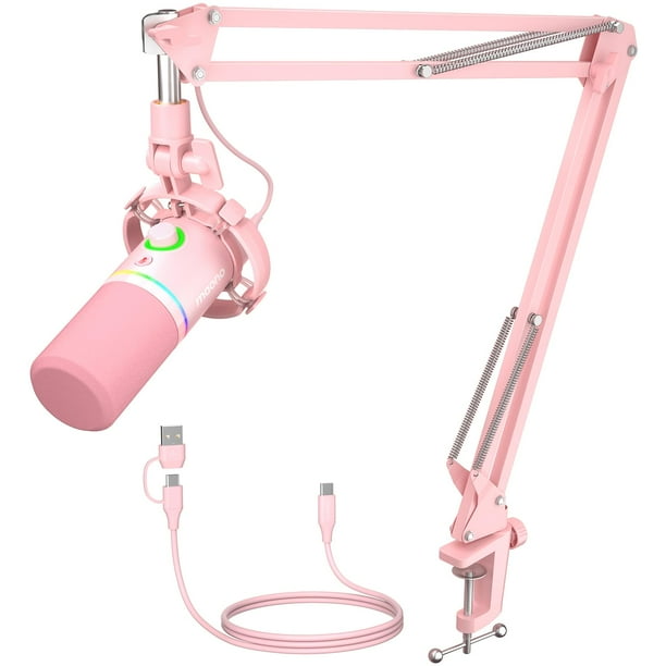 Micrófono MAONO PD200XS Dynamic XLR/USB con software rosa