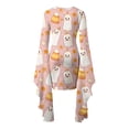 thumbnail image 5 of Womens Fall Halloween Dress Ghost Pumpkin Print Spooky Graphic Long Irregular Sleeve Crew Neck Flowy Dresses Blue 3 XXL, 5 of 5