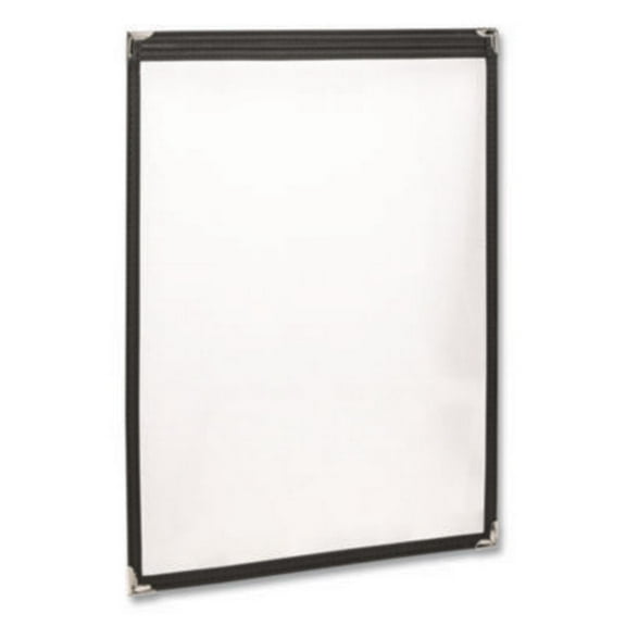 Excello Global Products SPLSMENU21PK Menu Holder For 8.5 X 11 Menus, Portrait Orientation, 9.3 X 11.9 Holder, Clear/black/gold