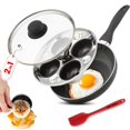thumbnail image 1 of Sartén para huevos y sartén para escalfar huevos Eggssentials, granito, antiadherente, 1 of 7