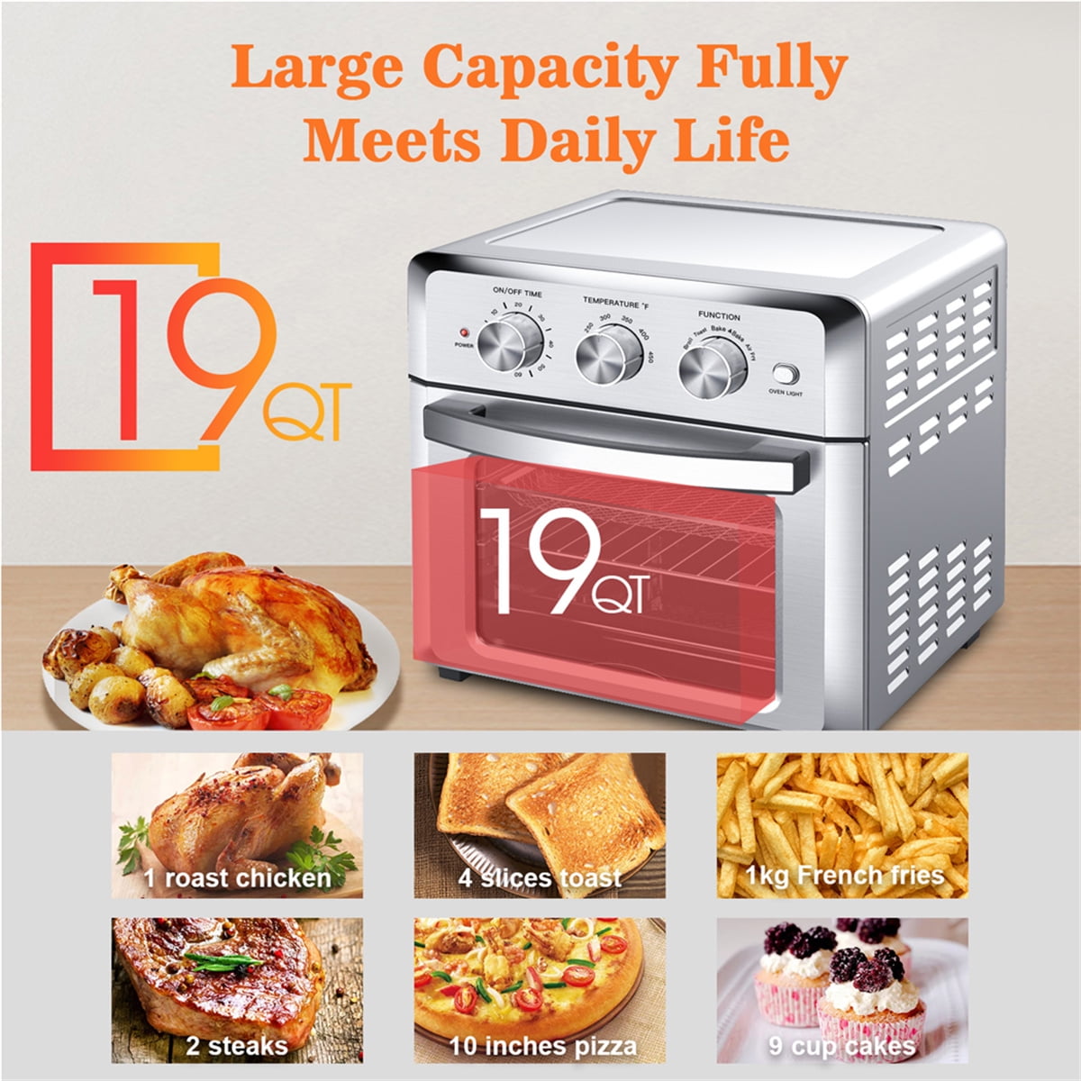 Kepooman Multi-Function Air Frying Oven, Countertop Toaster Oven, Household Fryer Countertop Oven Baking Kepooman Multi-Function Air Frying Oven, Countertop Toaster Oven, Household Fryer Countertop Oven Baking