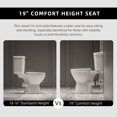 thumbnail image 4 of 19" ADA-Compliant Rear Flush Toilet with Two Extension Pipes, Tall Toilet Bowl & Comfort Height Seat for Bathroom, P-trap Design & 1.28GPF, 4 of 13