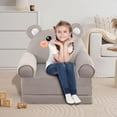 thumbnail image 4 of 2 In 1 Folding Children's Sofa Backrest Armchair, Cute Cartoon Lazy Sofa, Removable Washable Velvet Cover & High-Density Foam, 4 of 5