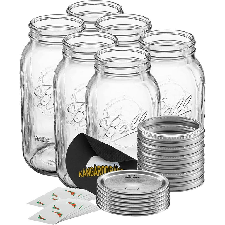 Ball Wide Mouth 64 oz half gallon mason Jars with Lids and Bands 4