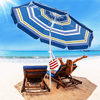 ROWHY 7.5FT Beach Umbrella Outdoor Portable UV 50+ Sunshade Umbrella With Push Button Tilt Sand Anchor and Carry Bag for Patio Garden Beach Pool Backyard (Royal Blue)